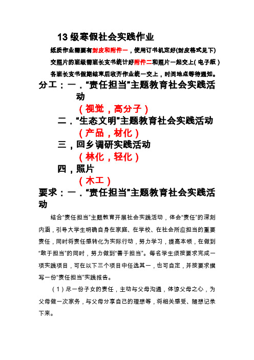 13级寒假社会实践作业