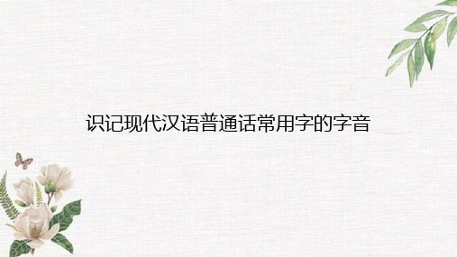 高三语文一轮复习精品课件4：识记现代汉语普通话常用字的字音  