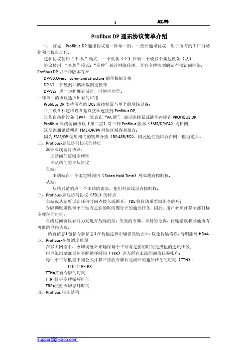 Profibus DP通讯协议简单介绍