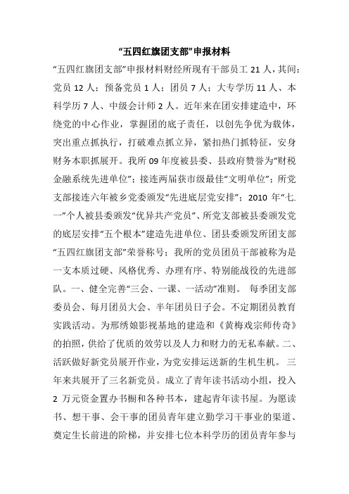 “五四红旗团支部”申报材料