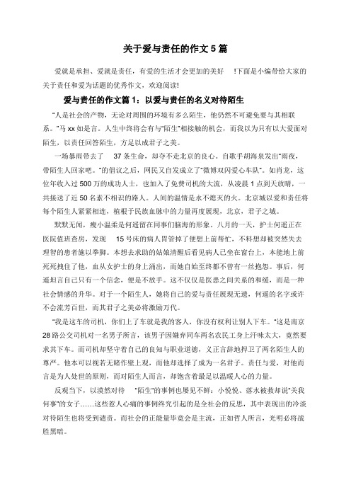 关于爱与责任的作文5篇