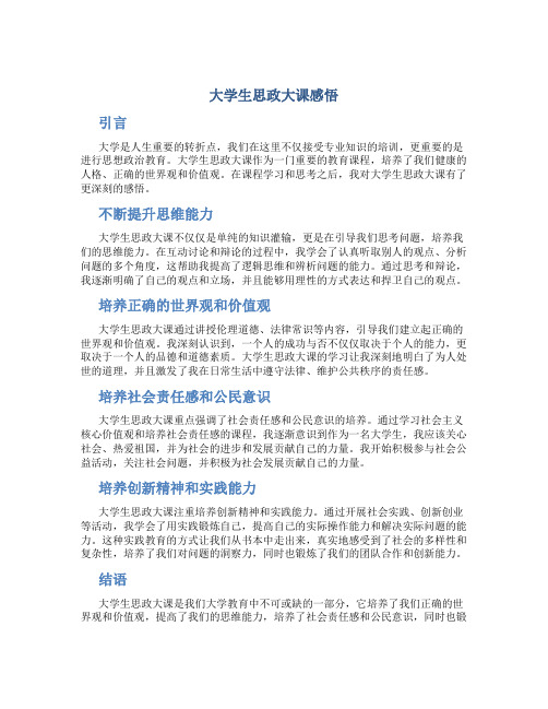 大学生思政大课感悟