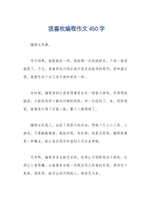 我喜欢编程作文450字