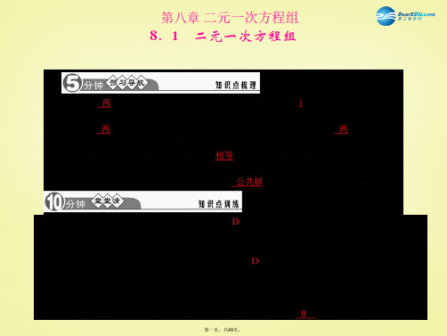 七年级数学下册 第八章 二元一次方程组课件 (新版)新人教版