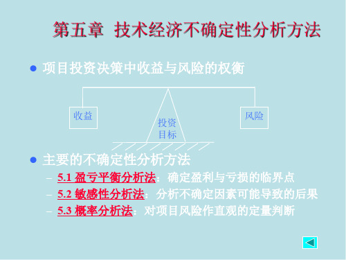 技术经济学第五章 技术经济不确定性评价方法