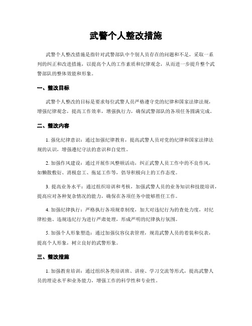 武警个人整改措施