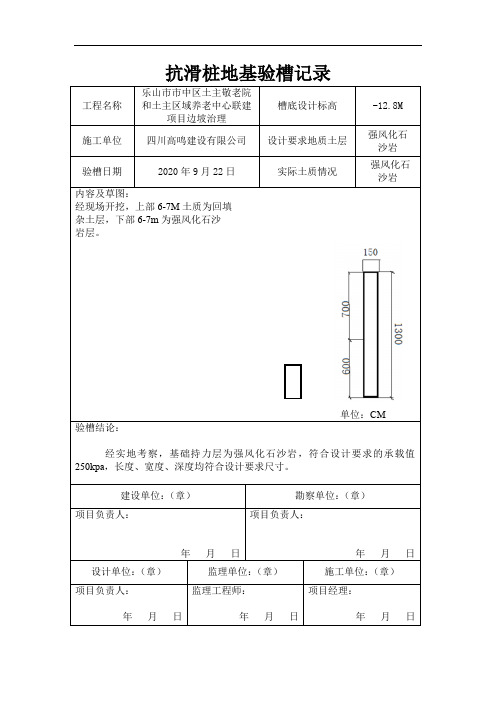 地基验槽记录(桩)