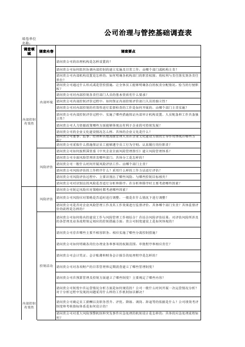 1-1企业管理内部控制有效性调查问卷