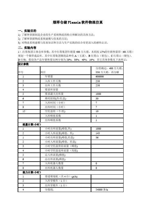 实验 烟草仓储Flexsim软件物流仿真