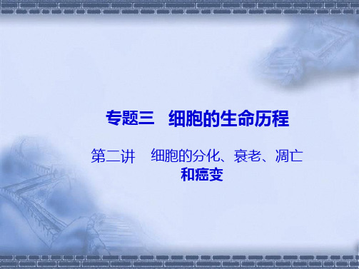 高三生物二轮专题复习细胞的分化衰老凋亡和癌变