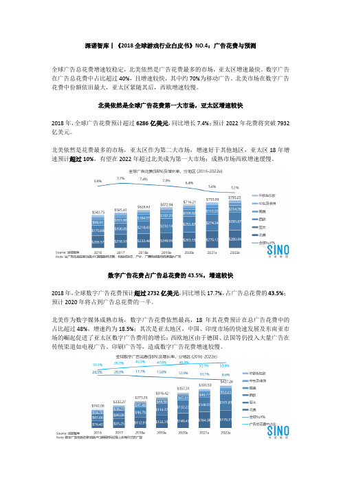 深诺智库丨《2018全球游戏行业白皮书》NO.4：广告花费与预测