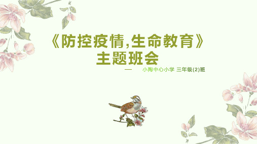 《防控疫情,生命教育》主题班会课件