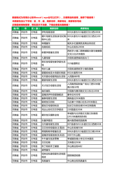 2020新版河南省开封市兰考县月子服务工商企业公司商家名录名单黄页联系号码地址大全85家