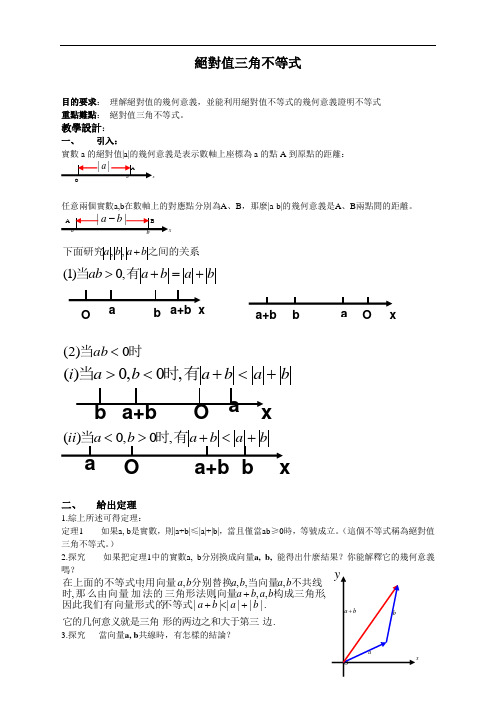 二 绝对值不等式(1)——绝对值三角不等式