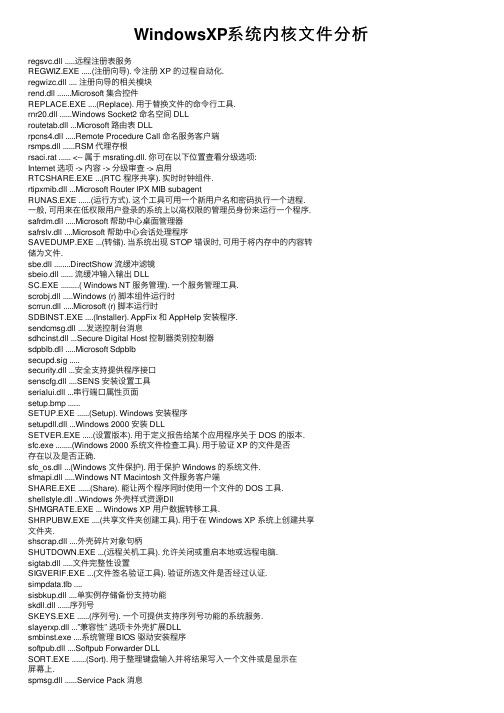 WindowsXP系统内核文件分析