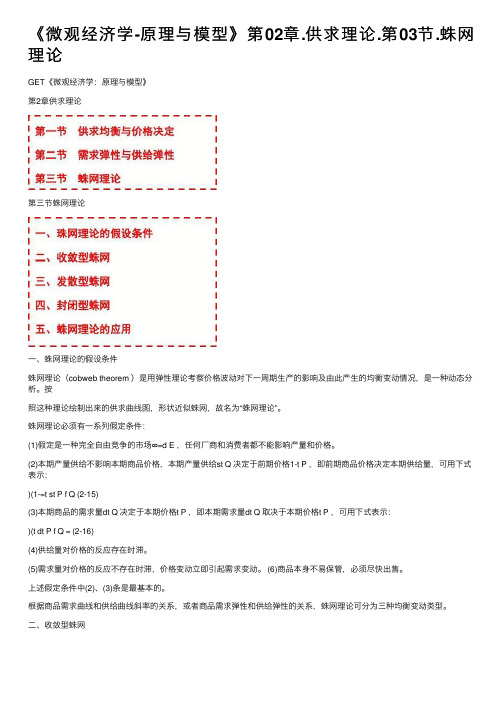 《微观经济学-原理与模型》第02章.供求理论.第03节.蛛网理论