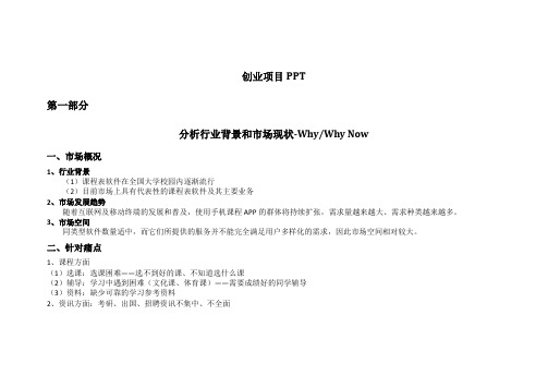 创业项目PPT