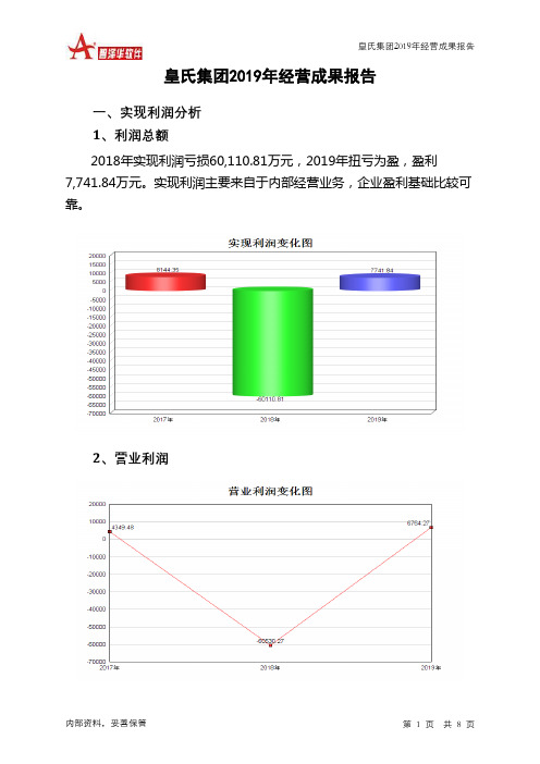 皇氏集团2019年经营成果报告