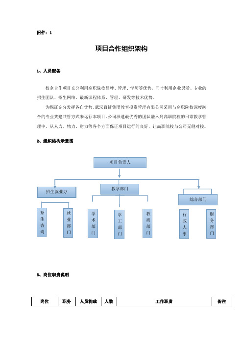 校企合作项目组织架构