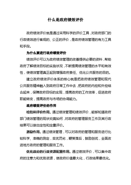 什么是政府绩效评价