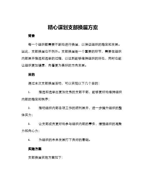 精心谋划支部换届方案