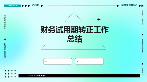 财务试用期转正工作总结PPT
