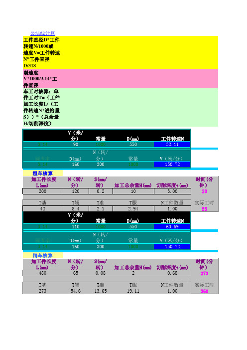 车工工时定额核算