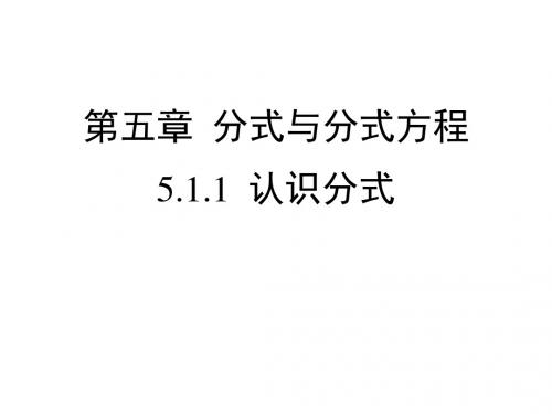 5.1.1 认识分式