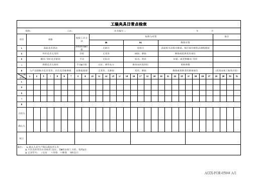 AGIX-FOR-05044A1----工装夹具日常维护点检表