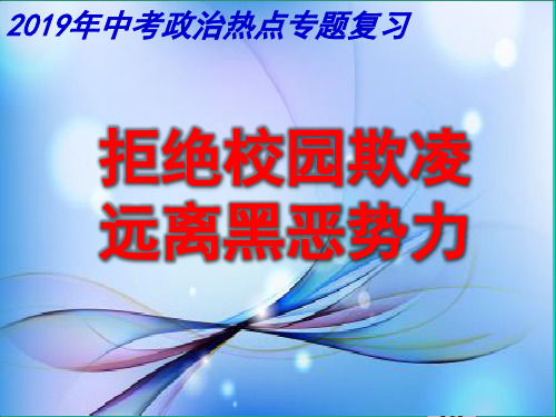 2019中考道德与法治专题复习预防校园欺凌远离黑恶势力课件