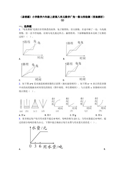 (易错题)小学数学六年级上册第八单元数学广角—数与形检测(答案解析)(1)