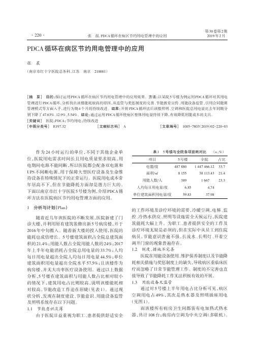 PDCA循环在病区节约用电管理中的应用