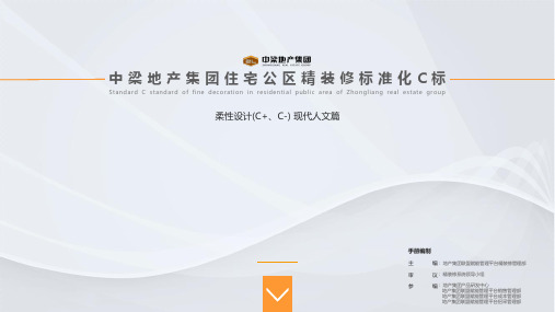 中梁地产集团住宅公区精装修C标柔性设计(C C-)现代人文标准化产品手册