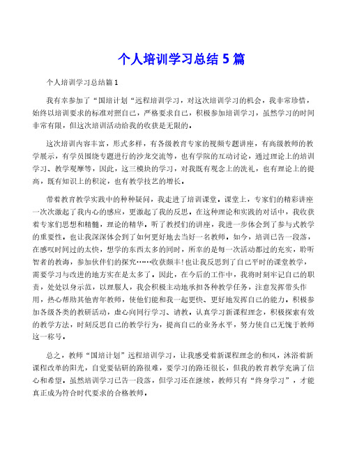 个人培训学习总结5篇