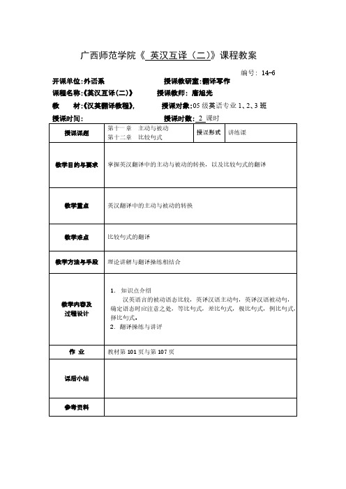 【VIP专享】《英汉互译(二)》教案与讲义第6讲