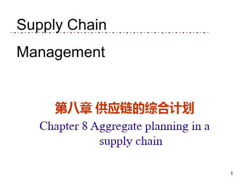 ch8 供应链的综合计划