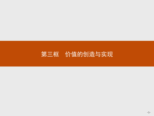 高中思想政治必修第四册精品课件 第四单元认识社会与价值选择 第十二课第三框价值的创造与实现