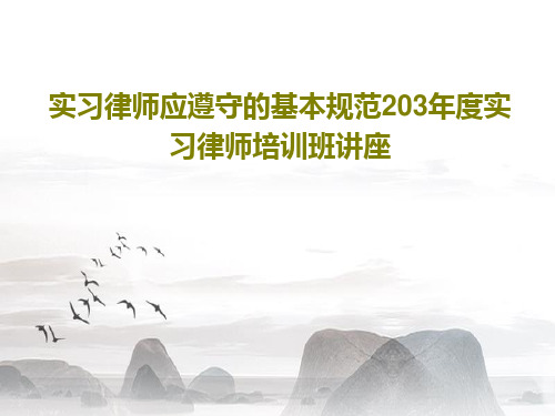 实习律师应遵守的基本规范203年度实习律师培训班讲座PPT文档31页