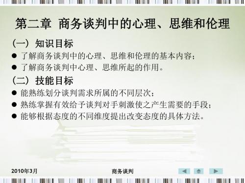 第二章商务谈判中的心理、思维和伦理