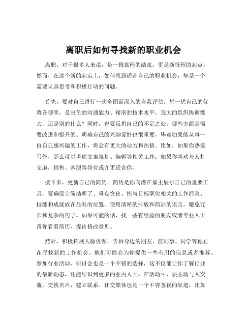 离职后如何寻找新的职业机会