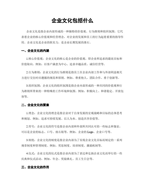 企业文化包括什么