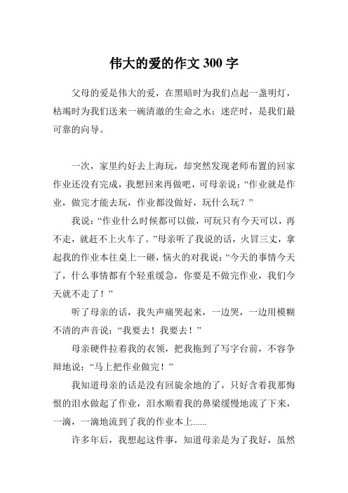 伟大的爱的作文300字