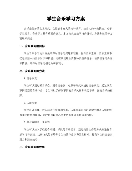 学生音乐学习方案