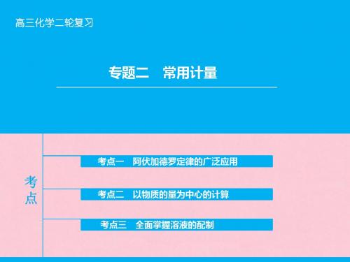 【高考领航】2016届高三化学二轮复习 第1部分 专题2 常用计量课件