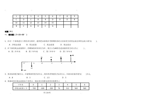 工程经济学试题与答案(复习参考_)