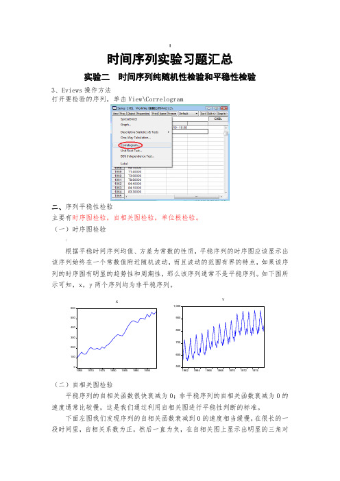 时间序列实验习题汇总