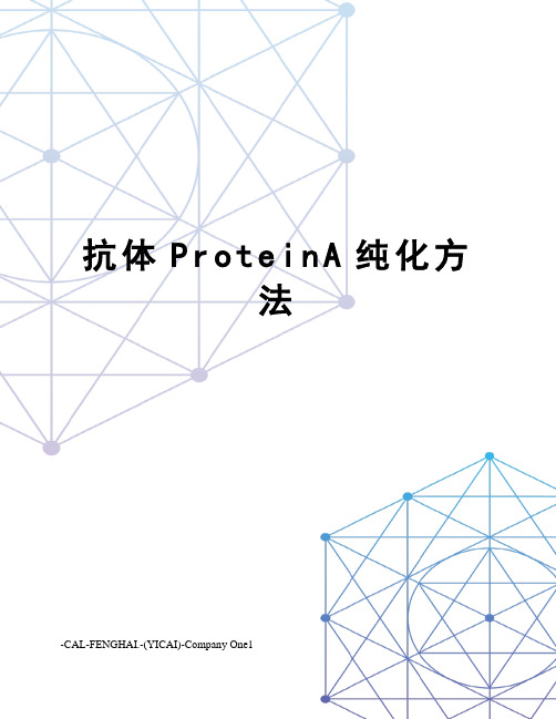 抗体ProteinA纯化方法