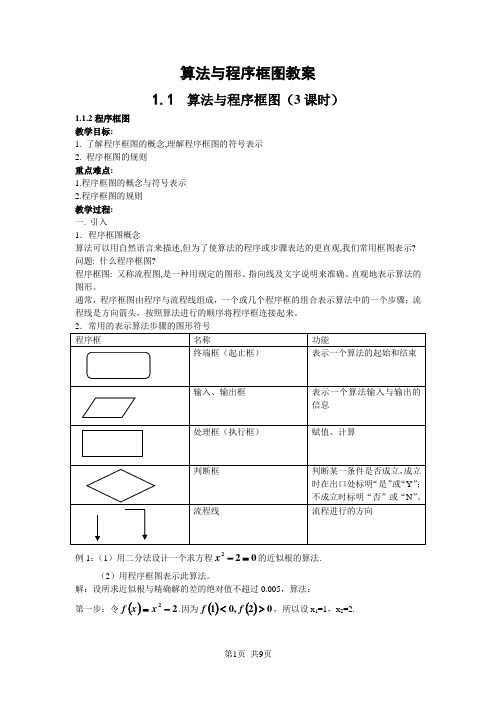 人教版高中数学必修三 第一章 算法初步1.2算法与程序框图TI教案