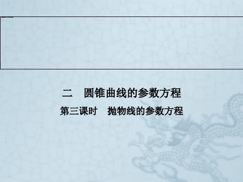 高中数学人教A版选修4-4同步辅导与检测第二讲 二 第三课时 抛物线的参数方程