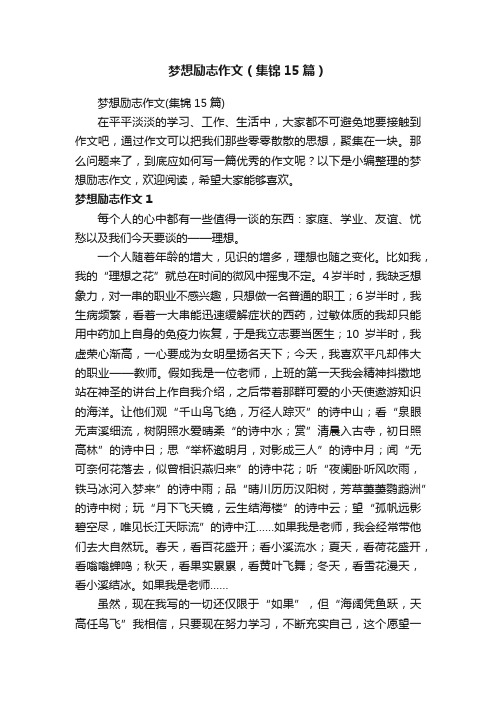 梦想励志作文（集锦15篇）